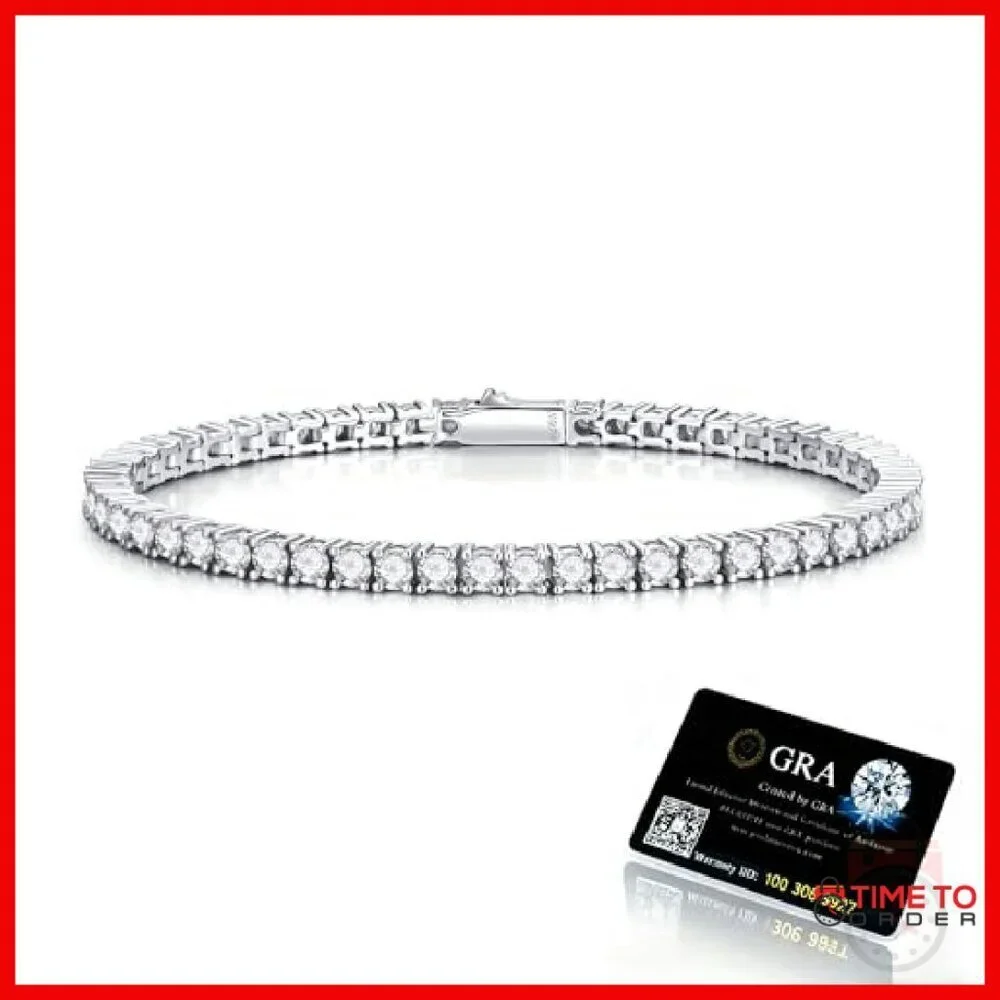 Sterling Silver Moissanite Tennis Bracelet 7